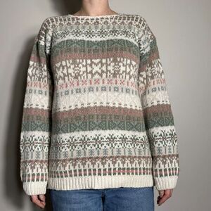 Vintage B. Moss Multicolor Cableknit Holiday Fall Sweater Size M